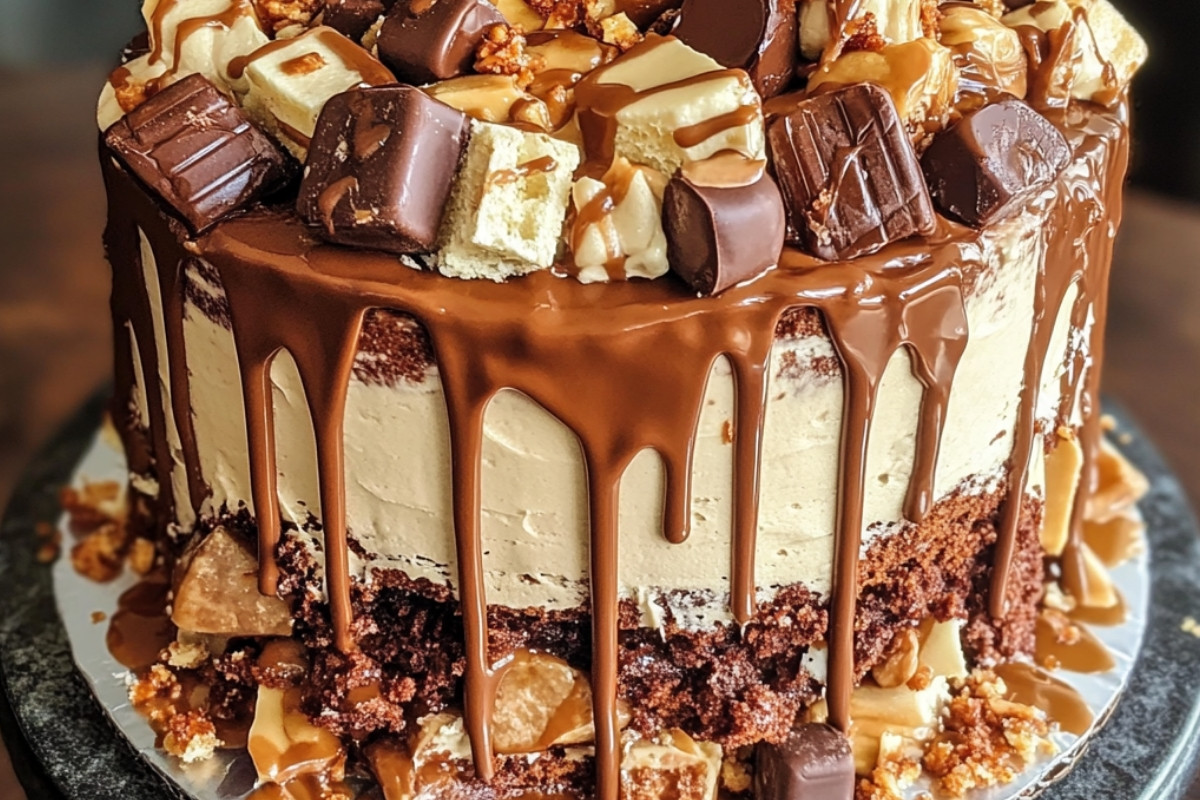 Irresistible Decadent Snickers Cake