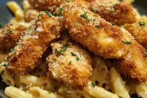Savory Chicken Bites with Velvety Parmesan Pasta
