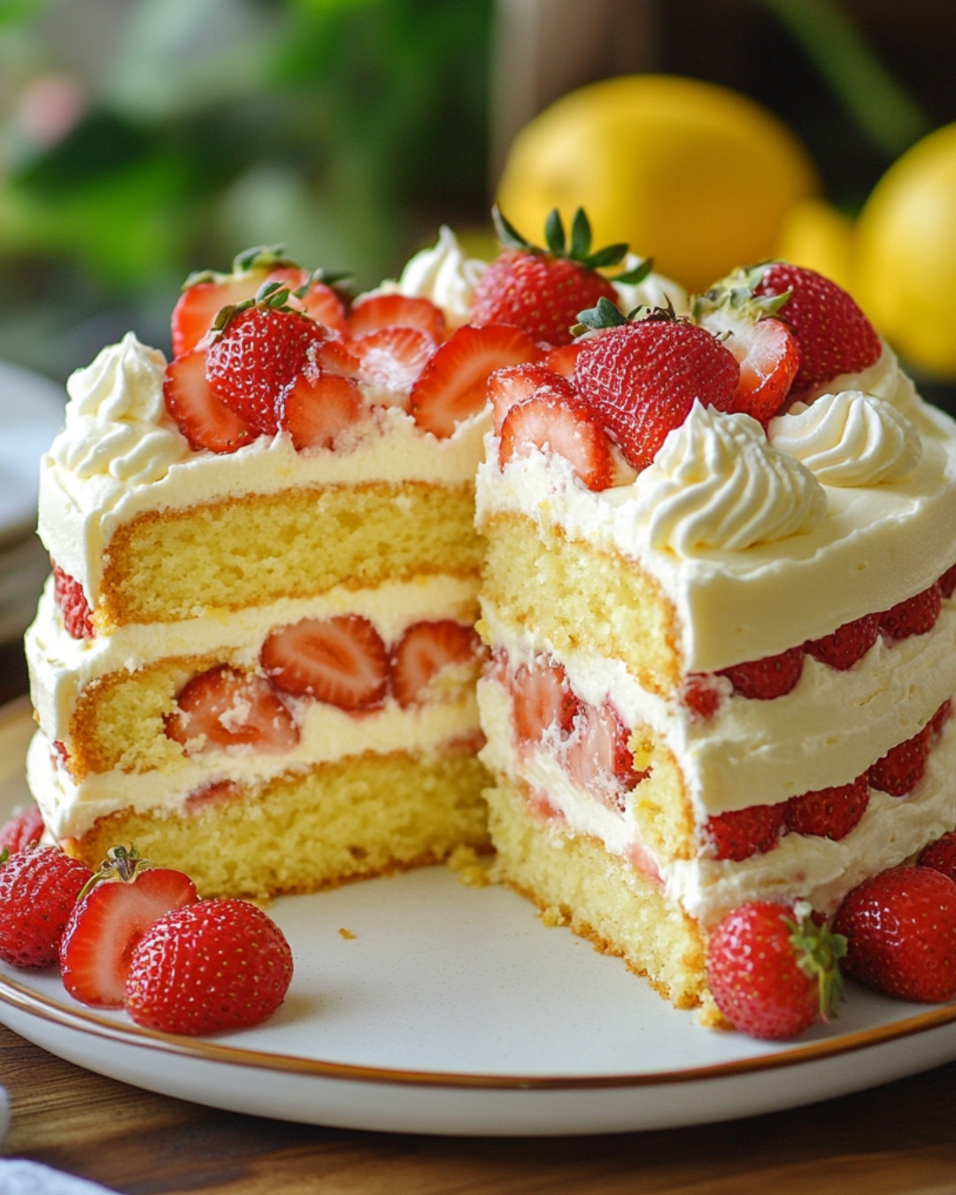 Irresistible Succulent Strawberry Lemon Cake Recipe