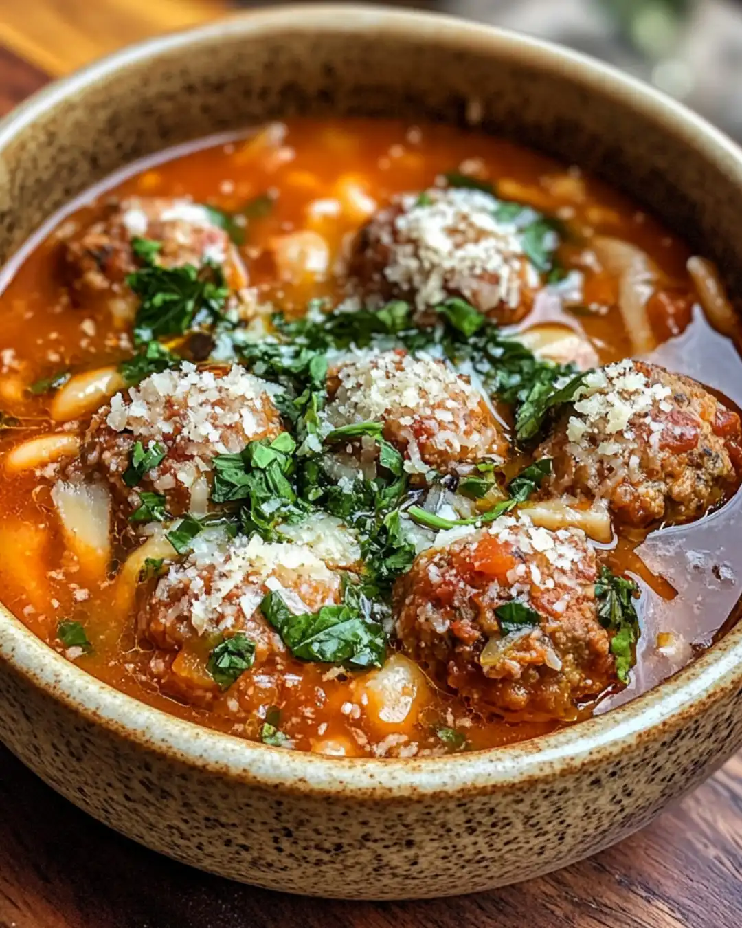Hearty Delightful Italian Meatball Soup