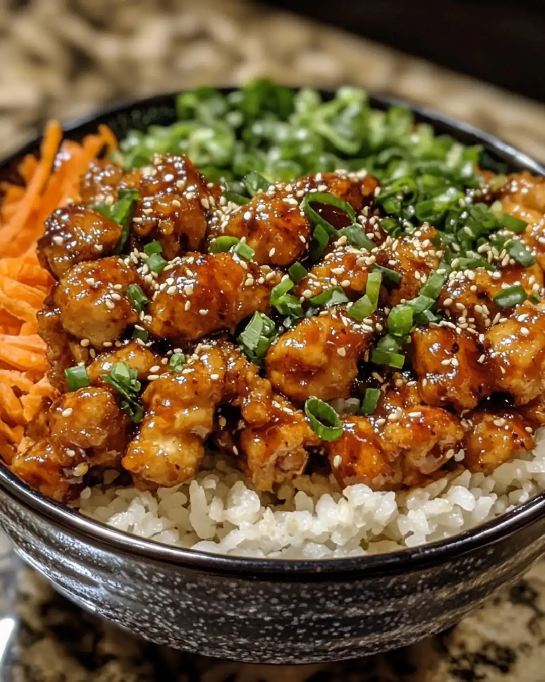 Delicious Spicy Honey Chicken Bowls