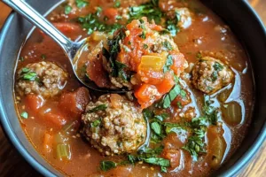 Hearty Delightful Italian Meatball Soup