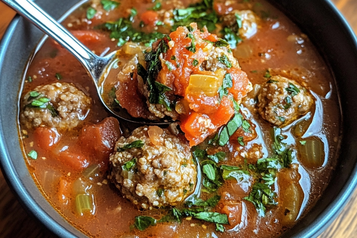 Hearty Delightful Italian Meatball Soup