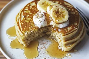 Banana Oat Protein Pancakes Delight