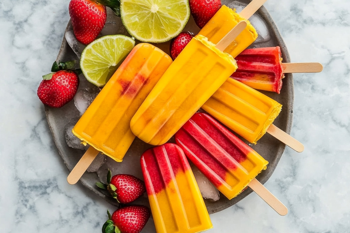 Delicious Strawberry Mango Popsicles