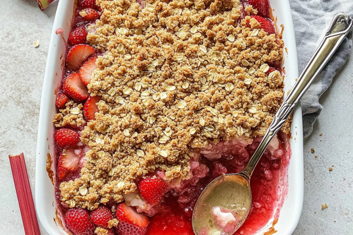 Delightful Old-Fashioned Strawberry Rhubarb Crisp