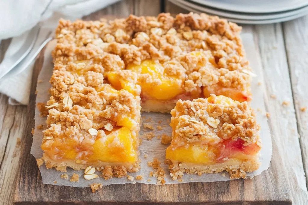 Peaches and Cream Delightful Crumble Bars