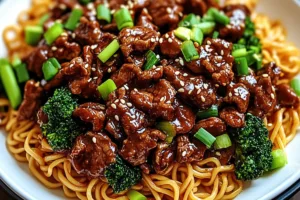 Sticky Beef Noodles Delight
