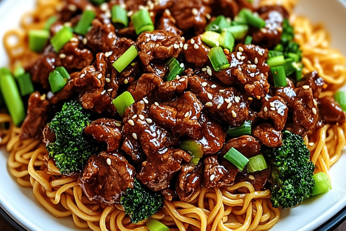 Sticky Beef Noodles Delight