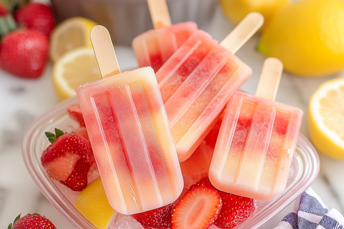 Strawberry Lemonade Delight Popsicles