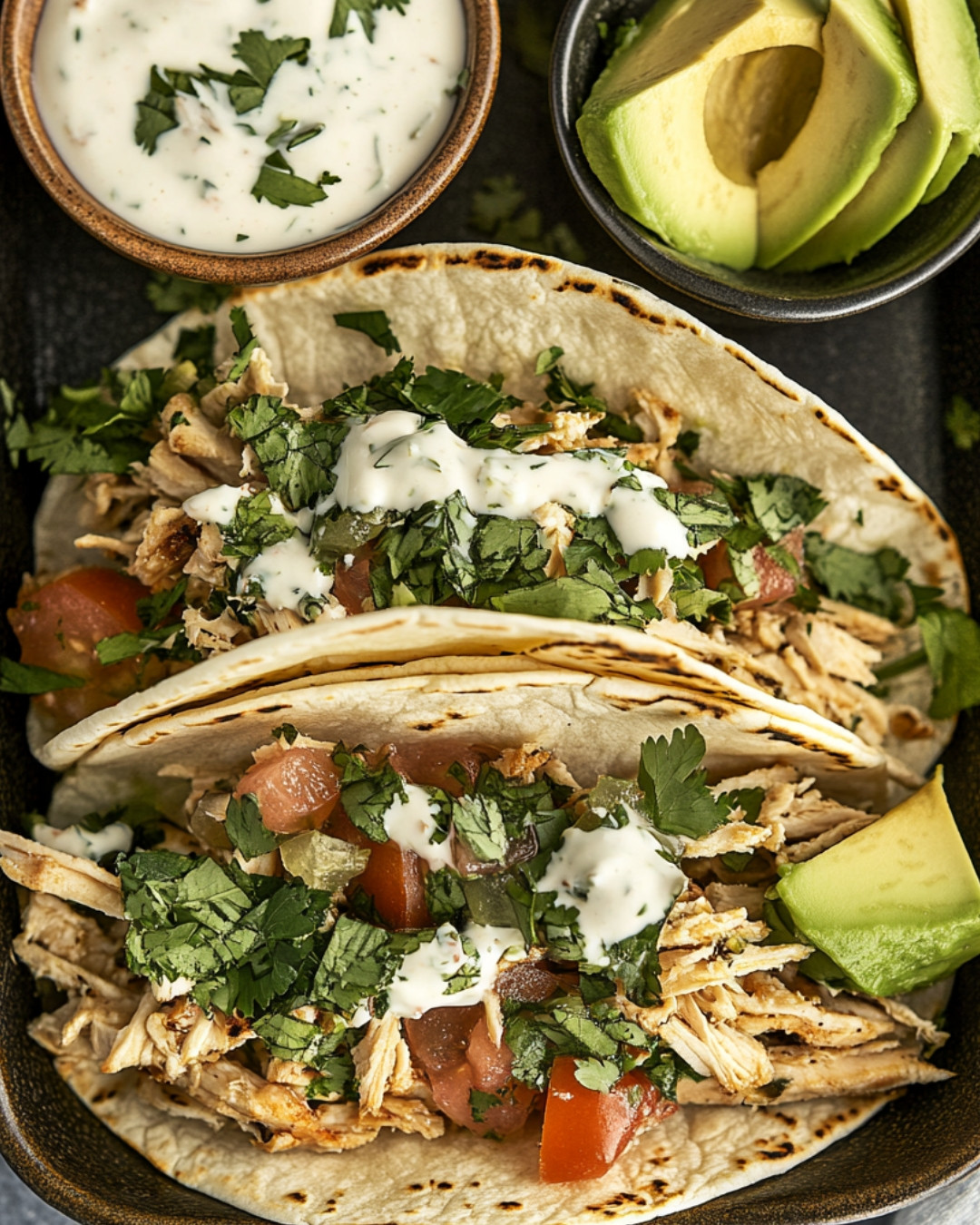 Shredded Chicken Tacos with Delightful Chimichurri Sauce 4 Shredded Chicken Tacos with Delightful Chimichurri Sauce