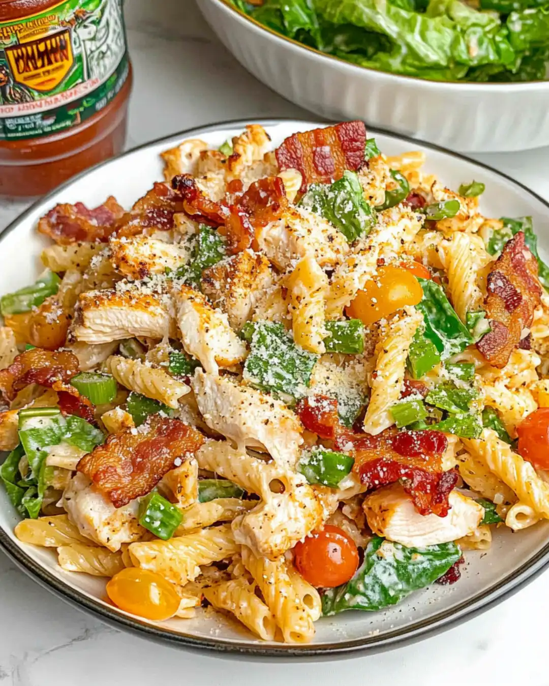 Delicious Chicken Bacon Ranch Pasta Salad