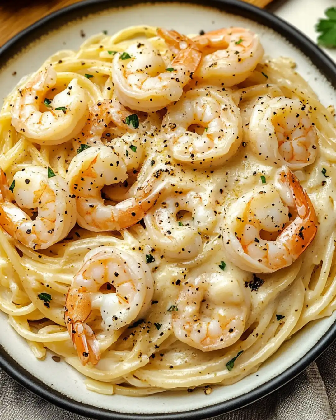 Creamy Delicious Garlic Shrimp Pasta