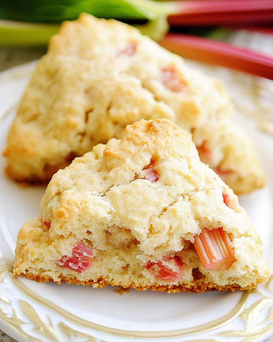 Delightful Rhubarb Scones 4 Delightful Rhubarb Scones