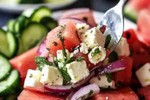 Fresh and Delightful Watermelon Salad with Feta and Mint