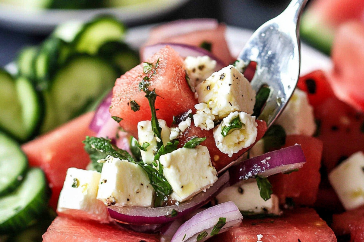 Fresh and Delightful Watermelon Salad with Feta and Mint