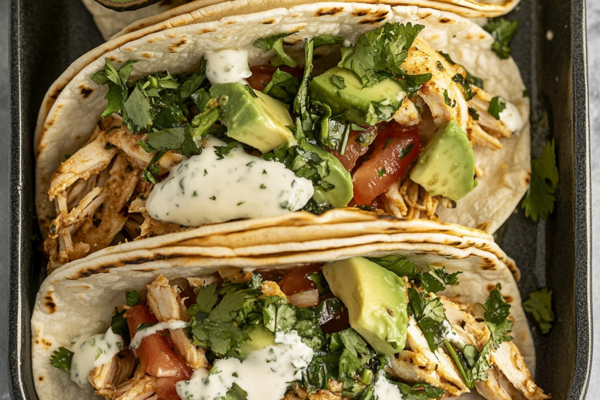 Shredded Chicken Tacos with Delightful Chimichurri Sauce
