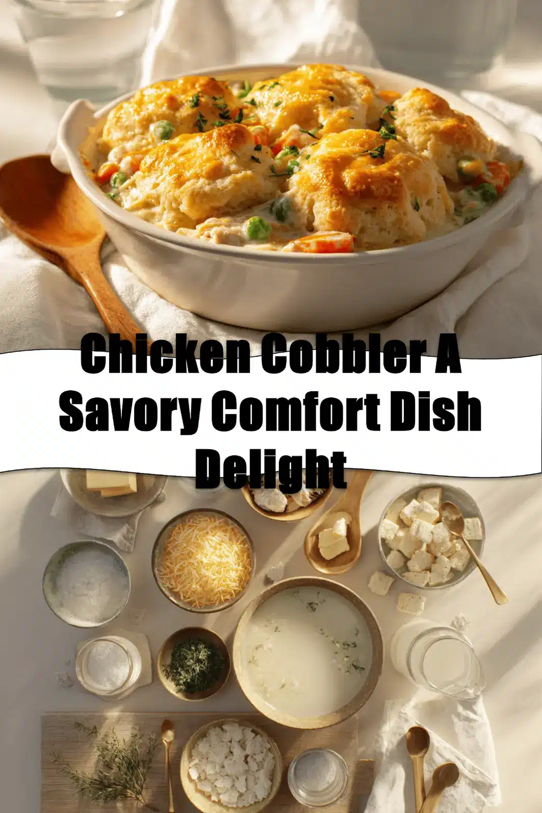 Chicken Cobbler A Savory Comfort Dish Delight golden biscuits melted cheddar fresh herbs inviting_pin