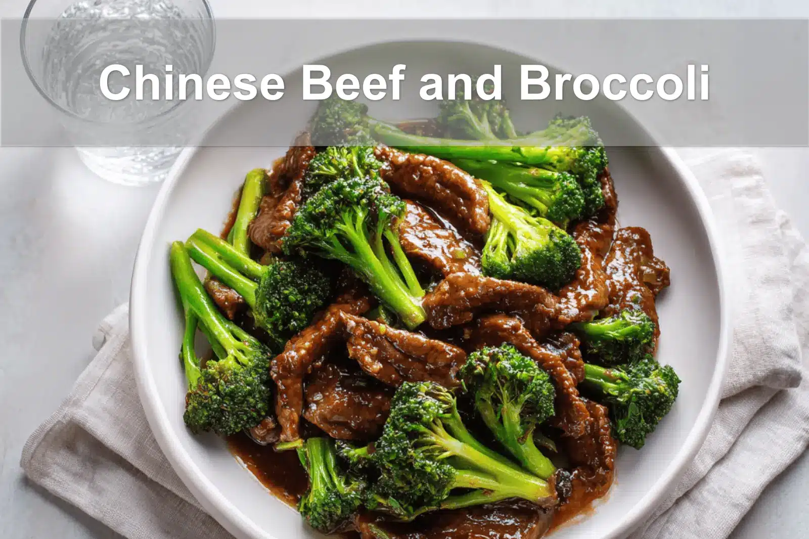 Chinese Beef and Broccoli Recipe with vibrant colors in a professional setup