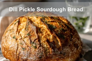 Dill Pickle Sourdough Bread showcased with natural lighting and minimal setup