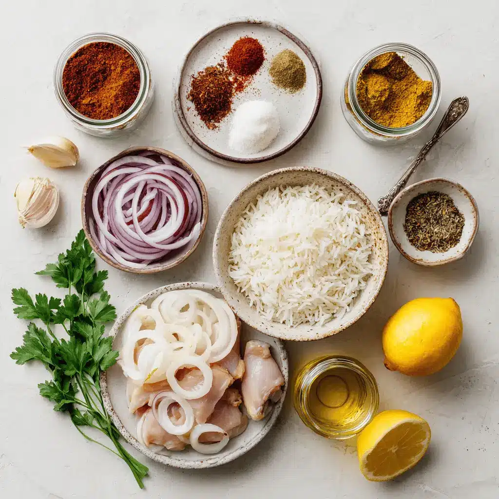 One Pot Shawarma Chicken and Rice presented with warm, appealing tones and natural styling.