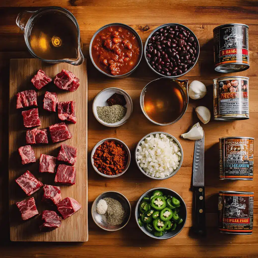 Short Rib and Chorizo Chili Recipe for Rich, Hearty Flavor 1 Short Rib and Chorizo Chili served with toppings in a rustic bowl, styled on white napkin.