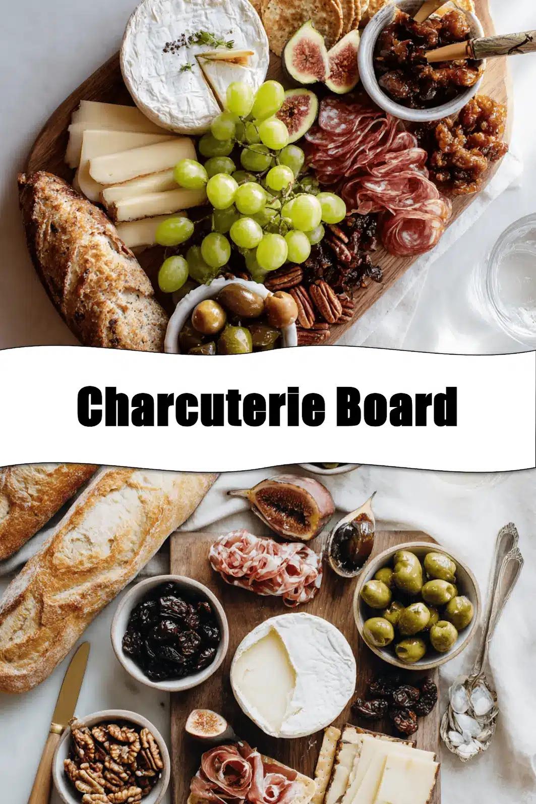 Charcuterie Board Secrets: Easy, Delicious Ideas 2 Charcuterie Board with brie prosciutto grapes figs crackers on warm styled table_pin