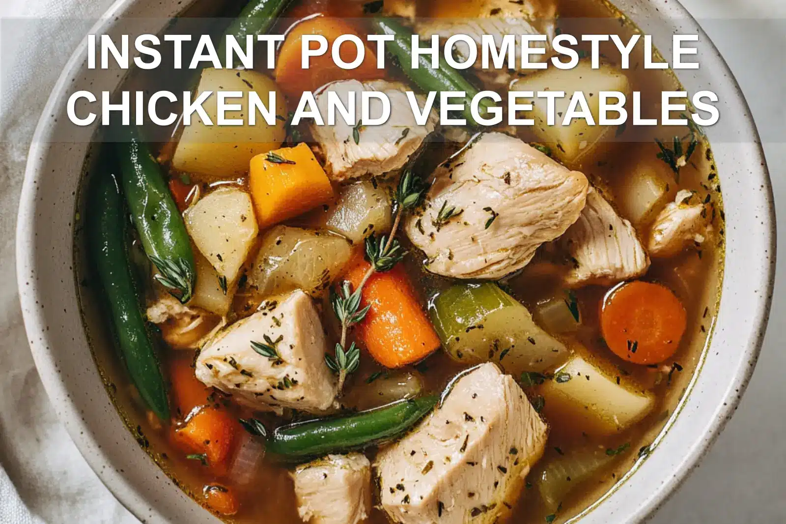 Instant Pot Homestyle Chicken and Vegetables: Easy Comfort Meal 4 INSTANT POT HOMESTYLE CHICKEN AND VEGETABLES comforting stew in a warm inviting overhead hero photo