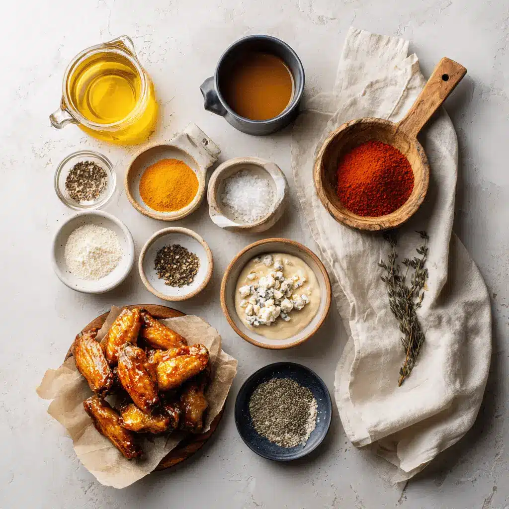 Air Fryer Buffalo Chicken Wings: Irresistible and Easy! 1 Air Fryer Buffalo Chicken Wings on white napkin with blue cheese dressing and water