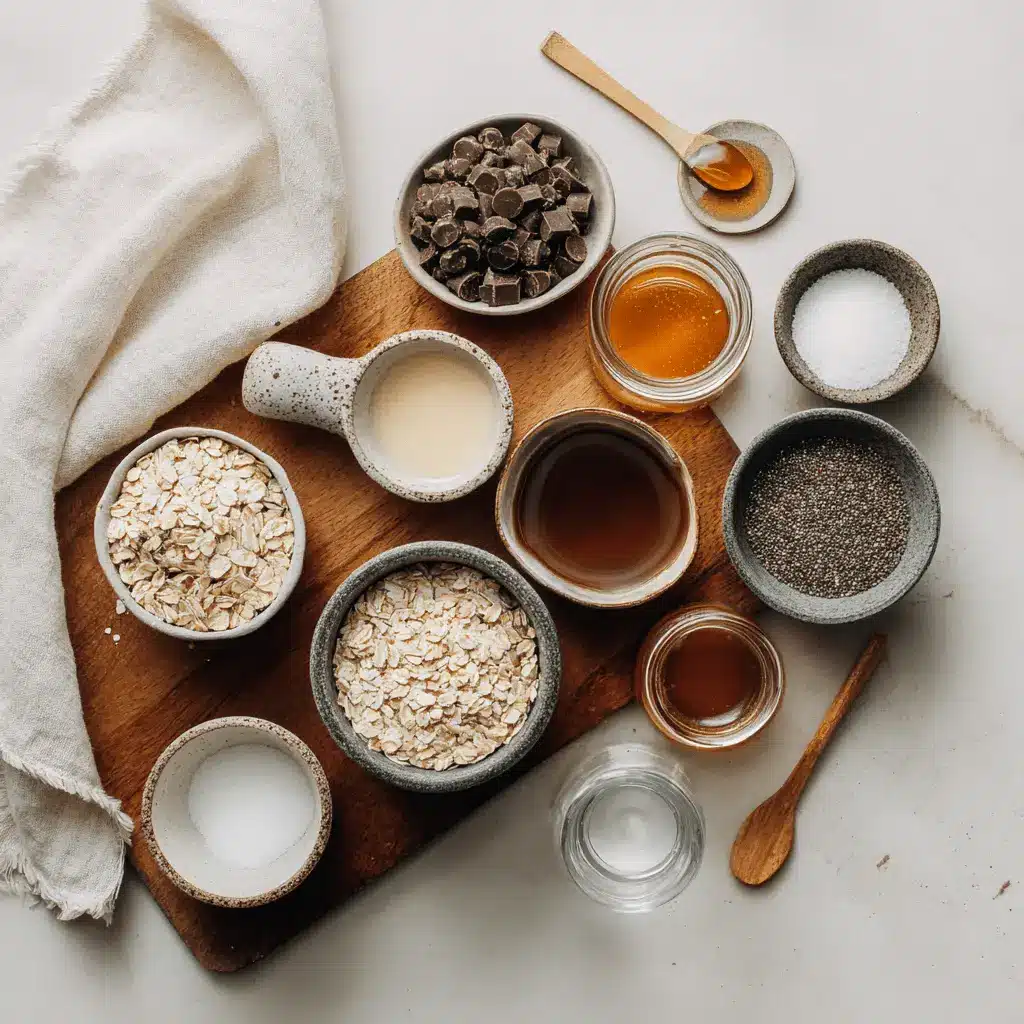 Chocolate Chip Overnight Oats: Easy Irresistible Recipe 1 CHOCOLATE CHIP OVERNIGHT OATS creamy jar topped with vegan chips in warm natural light