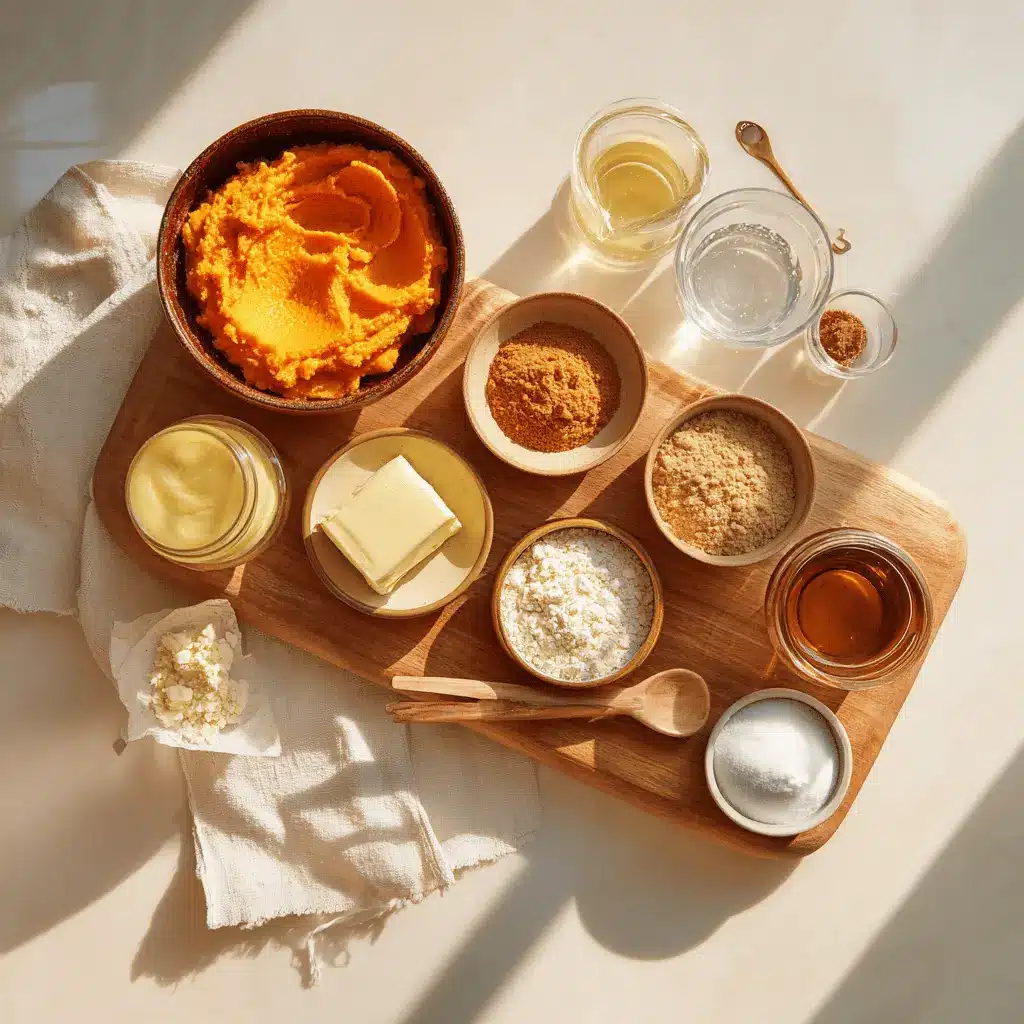 Fluffy Sweet Potato Pancakes stacked with melted butter and syrup on white napkin beside clear water glass