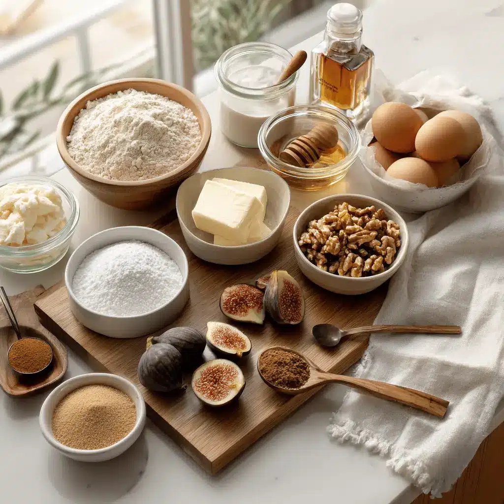 Fresh Fig Cake Recipe: A Delicious and Easy Treat 1 Fresh Fig Cake Recipe topped with sliced figs and powdered sugar, warm golden crumb