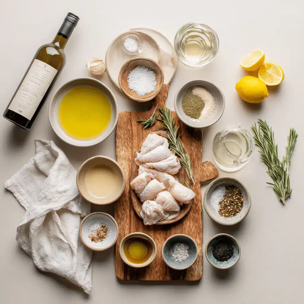 Grilled Chicken Thighs on white napkin with clear water glass warm natural light