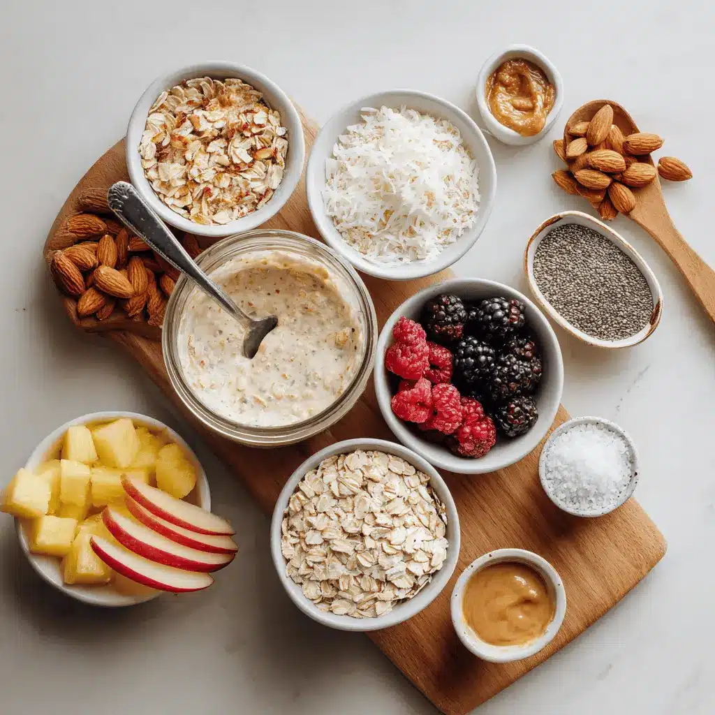 High-Protein Overnight Oats Recipe: Deliciously Easy 1 HIGH PROTEIN OVERNIGHT OATS RECIPE creamy jar with berries and coconut warm natural light