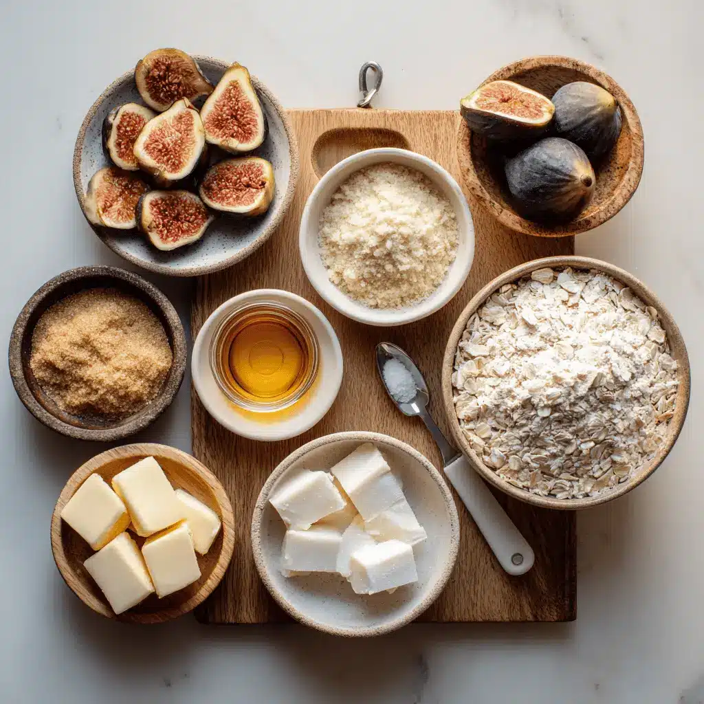 Homemade Fig Bars Oatmeal golden oat crust sliced on napkin natural light inviting