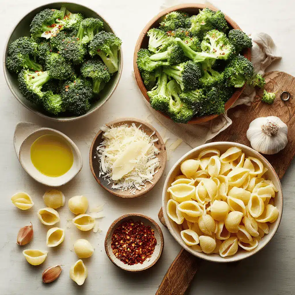 LIGHT AND HEALTHY BROCCOLI PASTA plated with broccoli florets garlic and grated cheese warm natural light