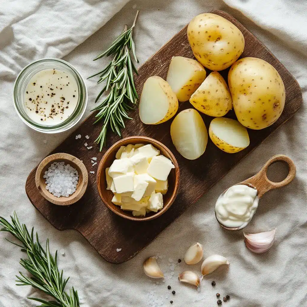 ROSEMARY GARLIC MASHED POTATOES creamy yukon gold potatoes with rosemary and garlic