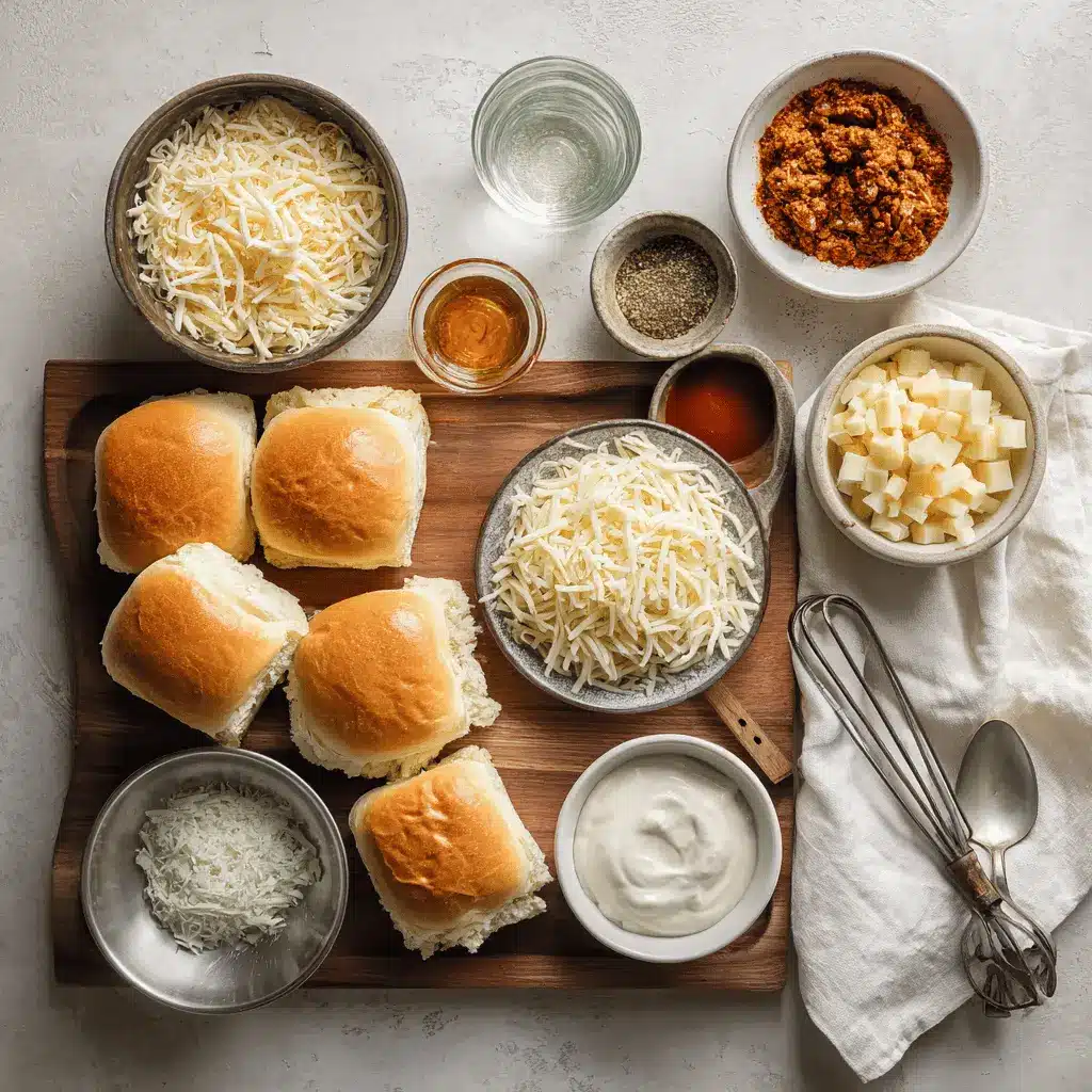 SPICY BUFFALO CHICKEN SLIDERS on slider buns with buffalo sauce melted cheese garlic butter