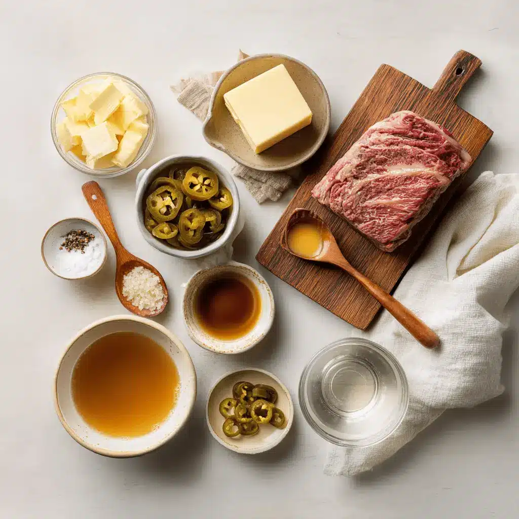 mississippi pot roast on white napkin with buttery glaze and clear glass of water