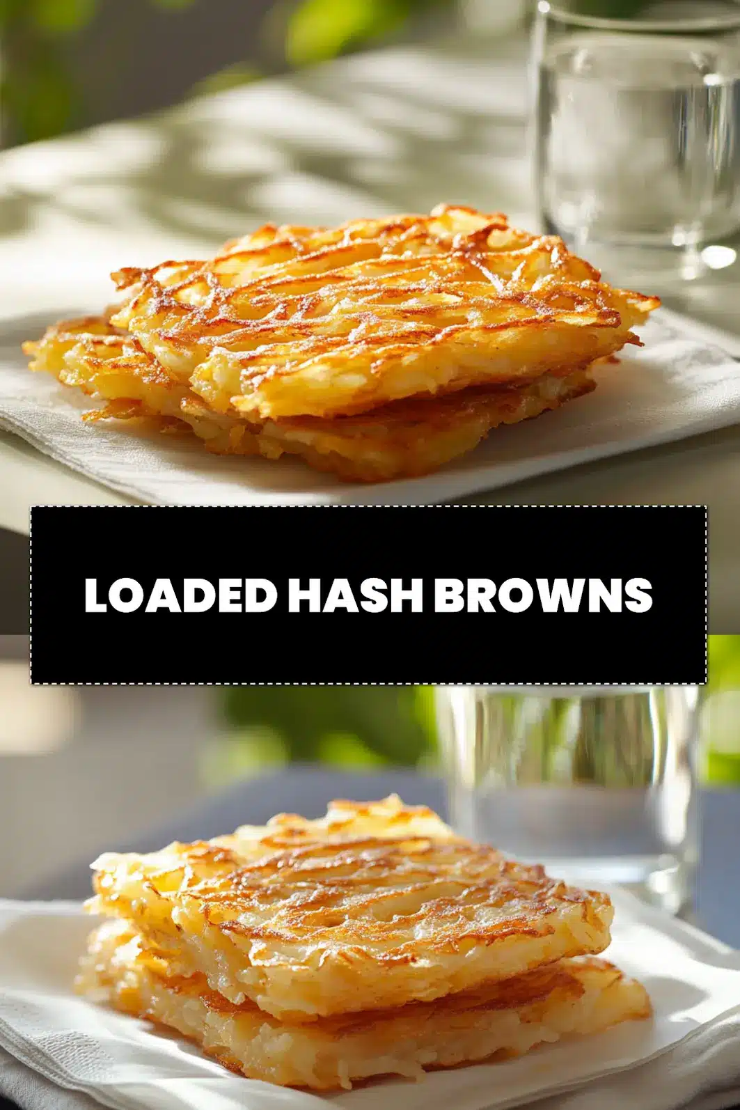 LOADED HASH BROWNS with avocado scrambled eggs cottage cheese and everything bagel seasoning on napkin_pin