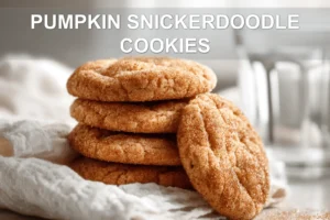 PUMPKIN SNICKERDOODLE COOKIES delicate fall treats on white napkin with clear water glass