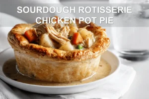 SOURDOUGH ROTISSERIE CHICKEN POT PIE hearty sourdough crust and rich chicken filling