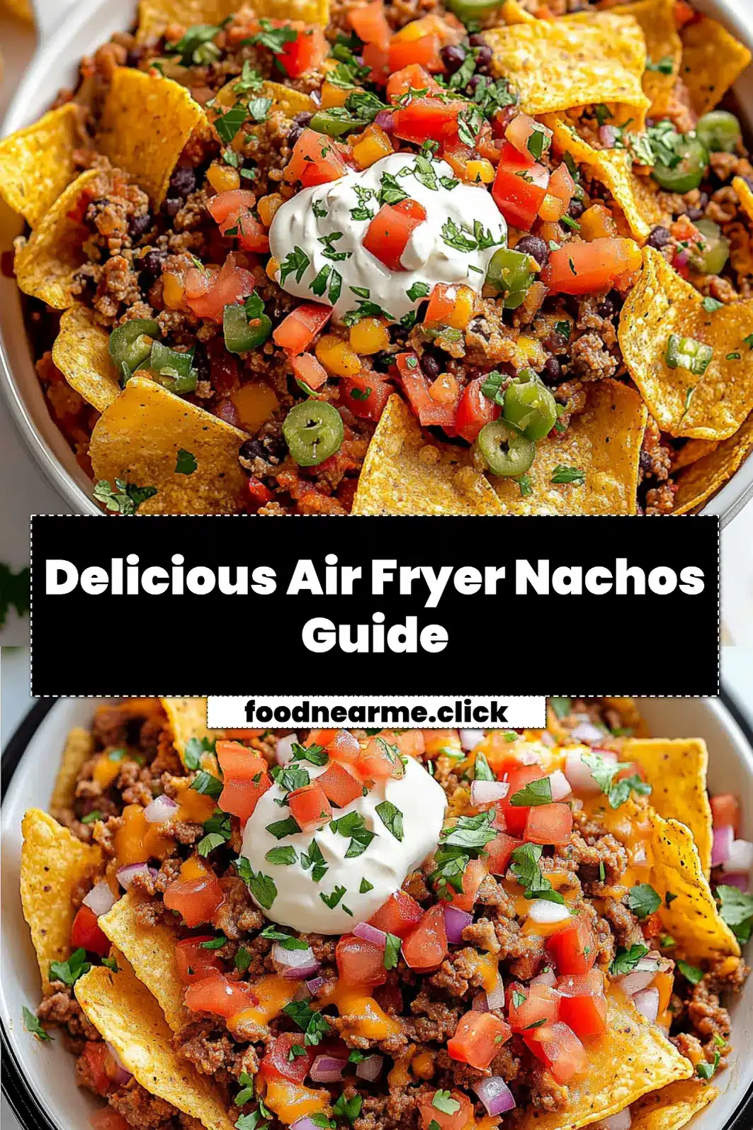 AIR FRYER NACHOS centered hero view, clean and uncluttered_pin