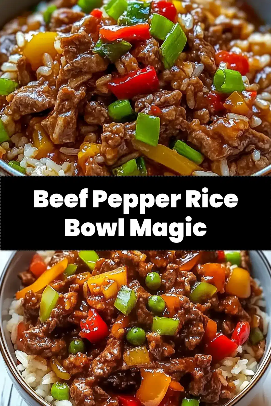 BEEF PEPPER RICE BOWL centered hero view, clean and uncluttered_pin
