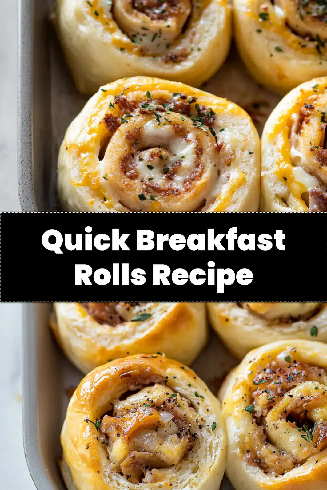 BREAKFAST ROLLS RECIPE centered hero view, clean and uncluttered_pin