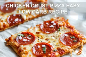 CHICKEN CRUST PIZZA EASY LOW CARB RECIPE hero pizza with golden chicken crust and pepperoni