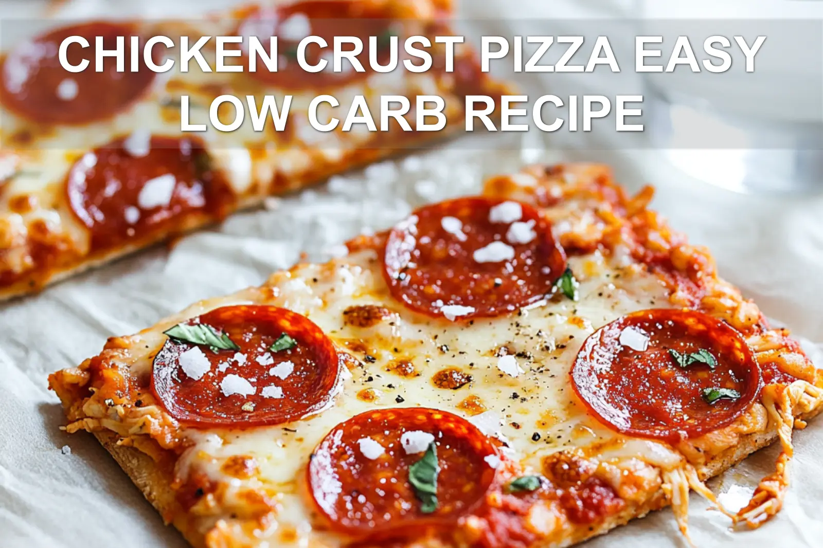 CHICKEN CRUST PIZZA EASY LOW CARB RECIPE hero pizza with golden chicken crust and pepperoni