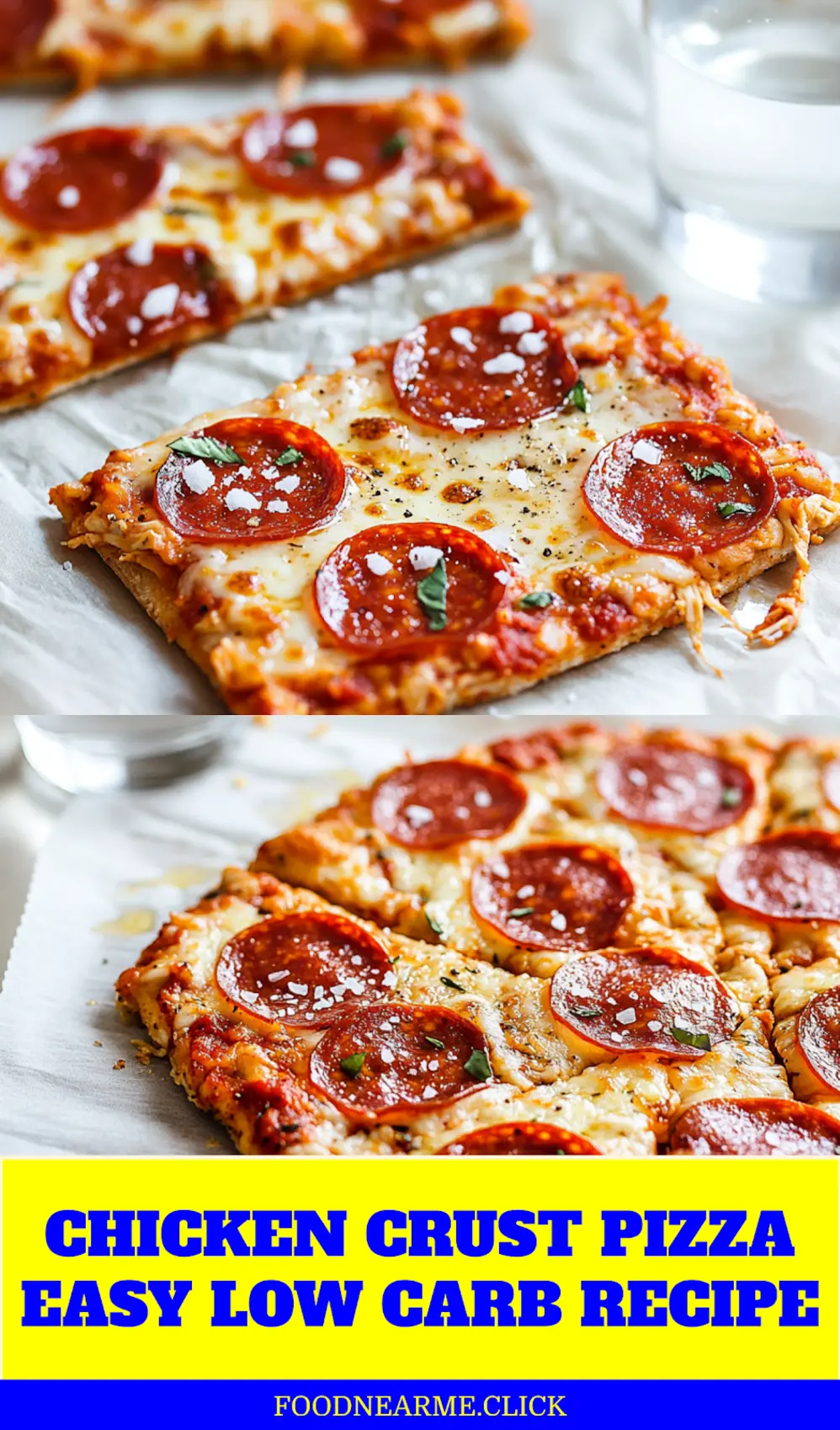 CHICKEN CRUST PIZZA EASY LOW CARB RECIPE hero pizza with golden chicken crust and pepperoni_pin