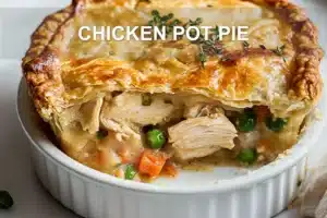 CHICKEN POT PIE centered hero view, clean and uncluttered
