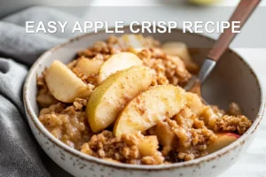 EASY APPLE CRISP RECIPE centered hero view, clean and uncluttered